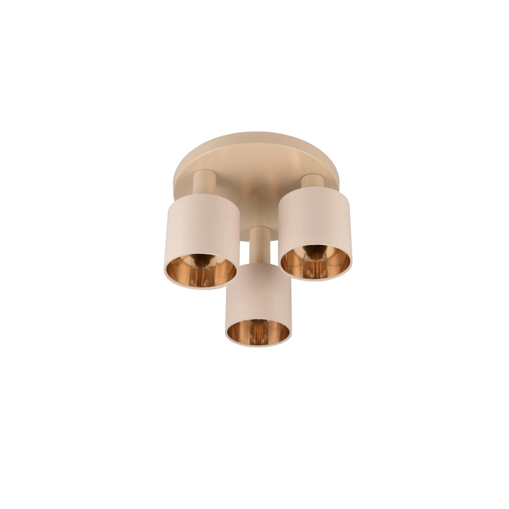 Lampe de plafond à 3 lumières Tommy brun sable Trio 4017807724189