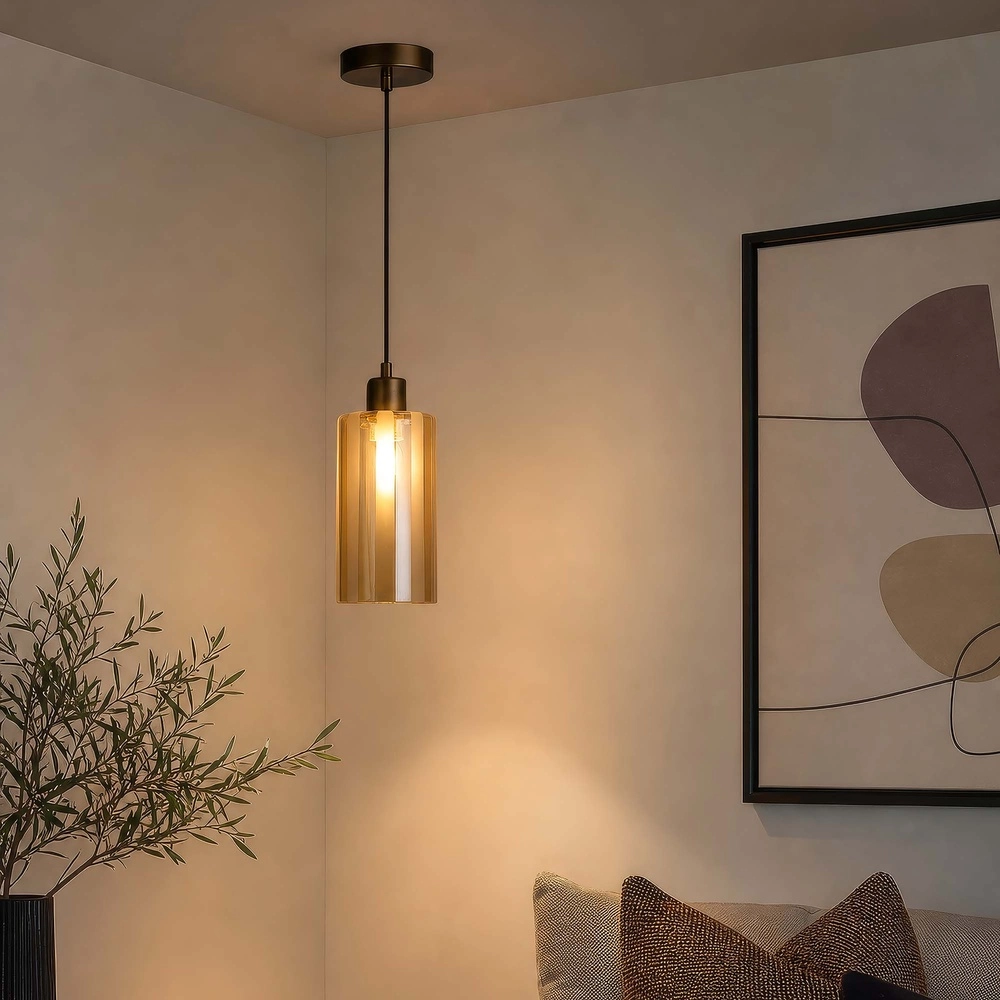 Lampe pendante de conception Kent bronze simple Ø 11cm Searchlight 5,05342E+12