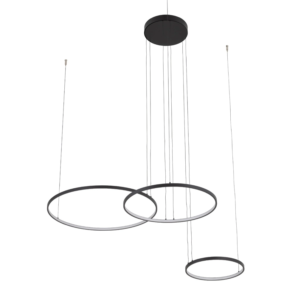 Lampe pendante de conception Circolo Led 3 anneaux noirs Lyora 5903139116480