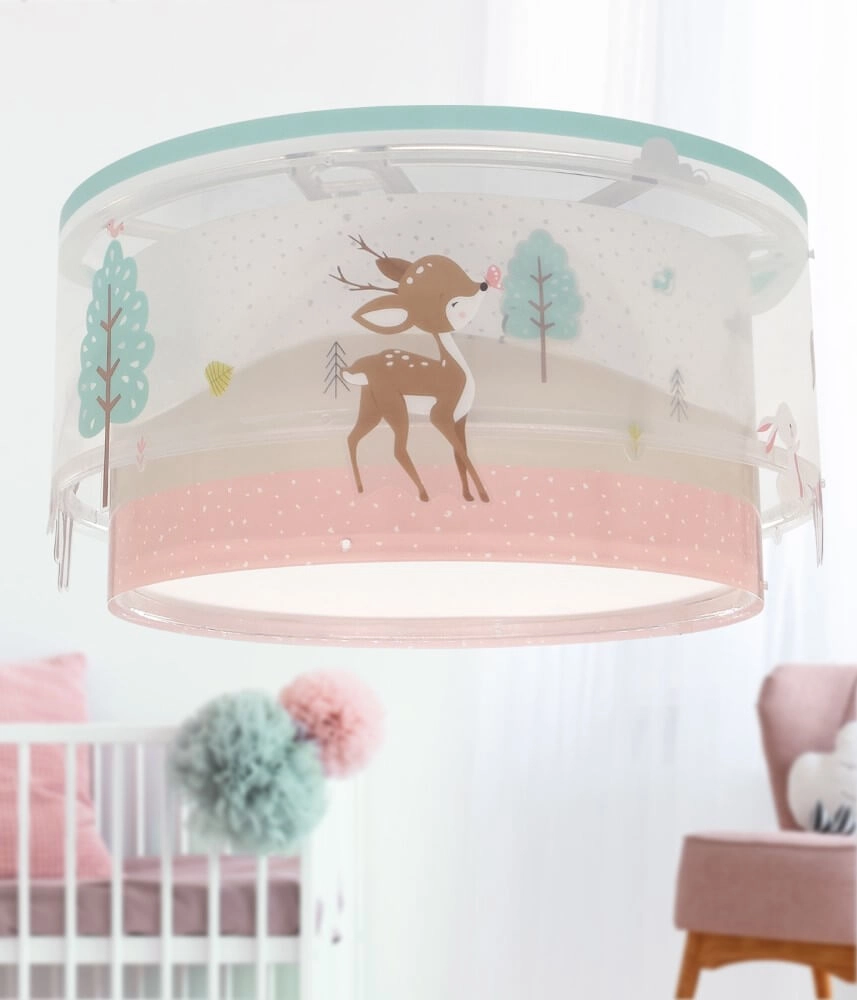 Plafonnier chambre d'enfant Loving Deer rose Dalber 8420406612768