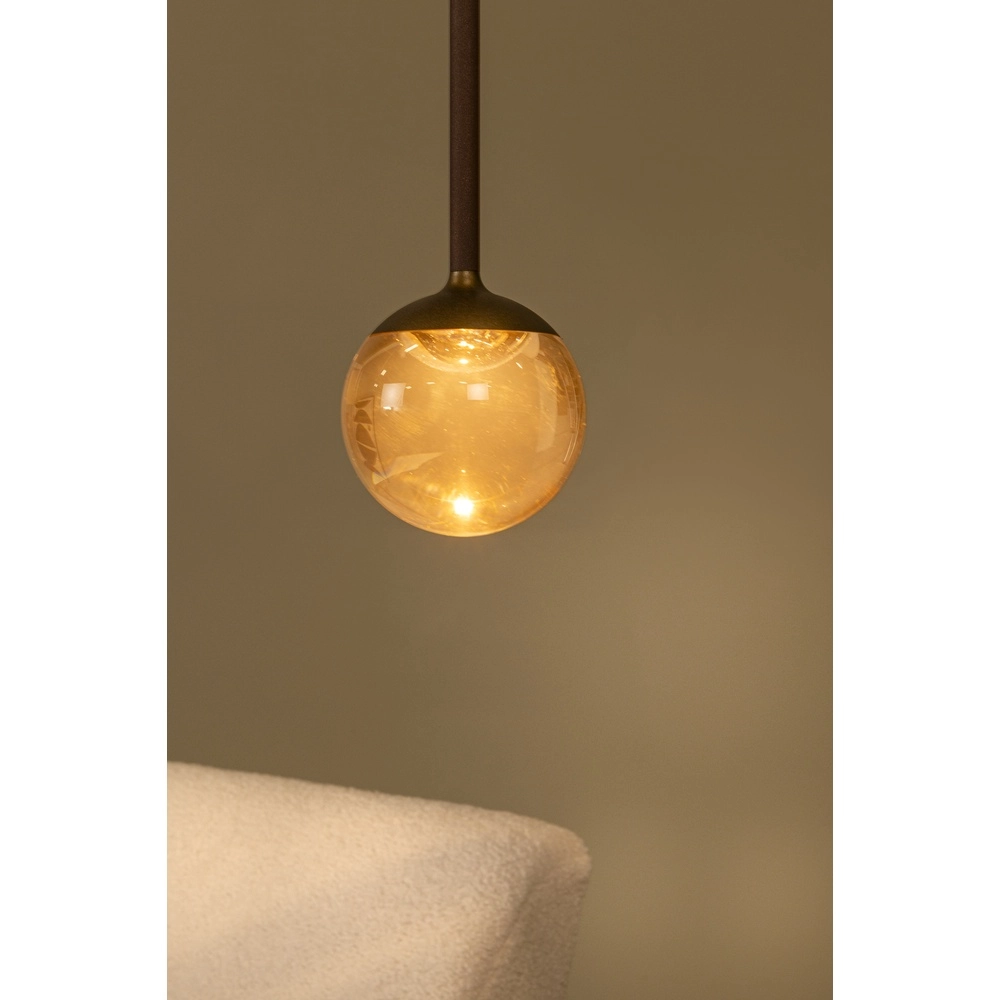 Lampe suspendue Calina seulement avec une boule d’ambre Premium by Lucide 5411212242044