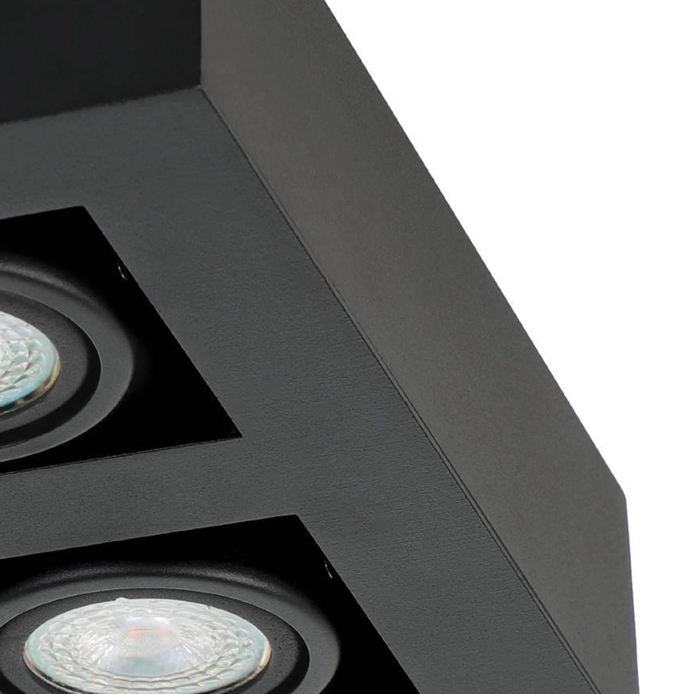 Spot apparent noir Mendoza 4 lumières Eglo 9002759310653
