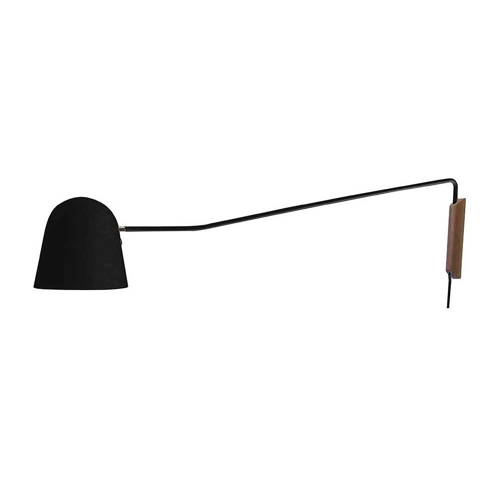 Lampe de lecture élégante Sensa noir avec du bois