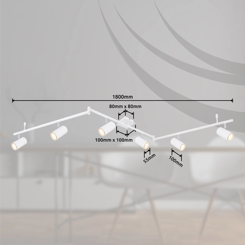 Lampe de plafond Robby Blanc à 6 lumières Globo 9007371419876