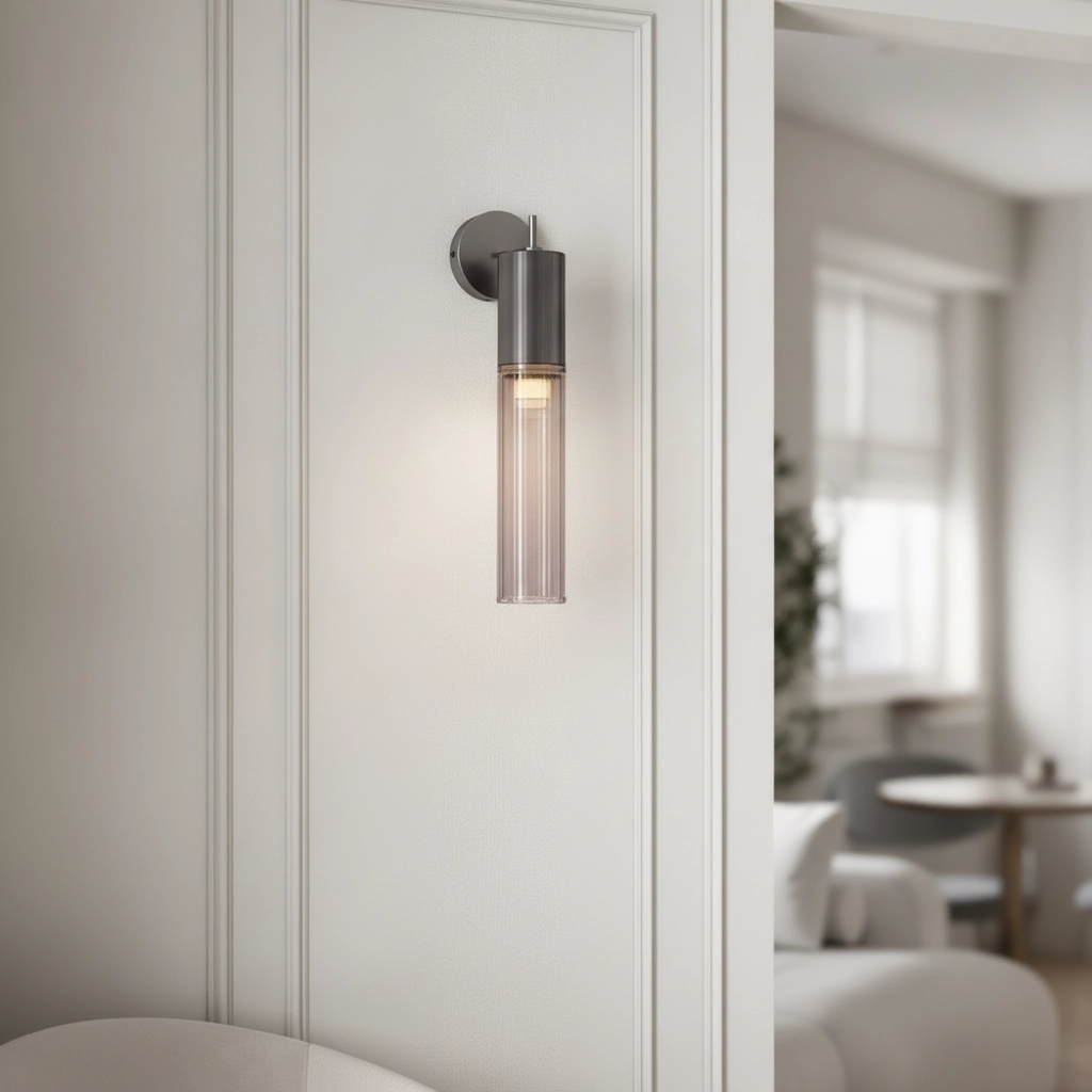 Lampe murale de conception Brielle anthracite avec verre moka