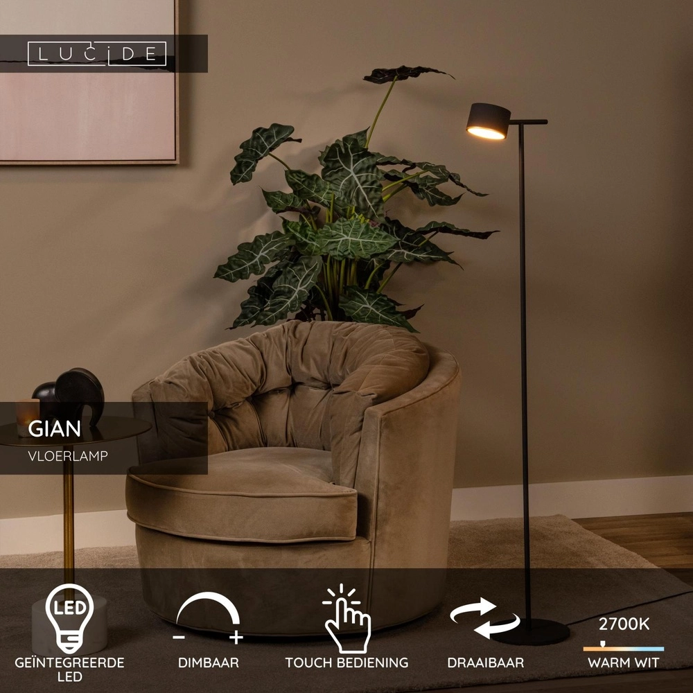 Lampe de pied Gian Noir Lucide 5411212421159