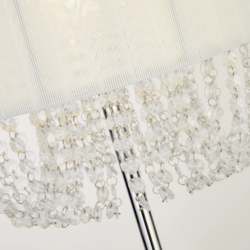 Lampadaire Bellano chrome avec blanc Searchlight 5053423308364