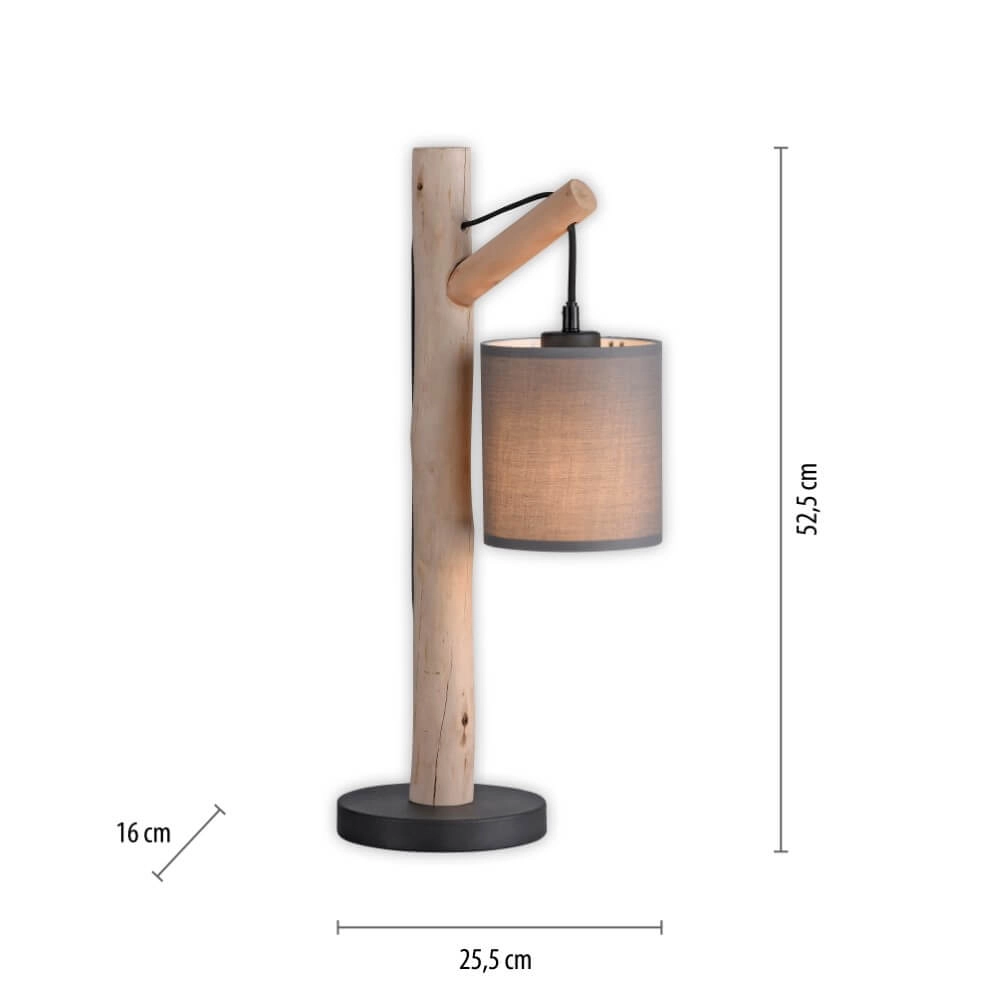 Lampe de table rurale Green Tribu taupe Just Light 4043689995188