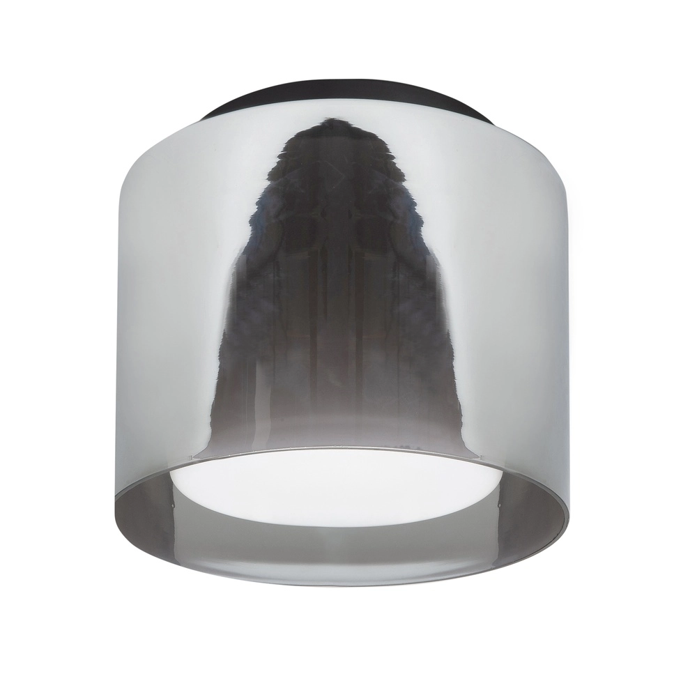Plafonnier Ice noir avec verre fumé