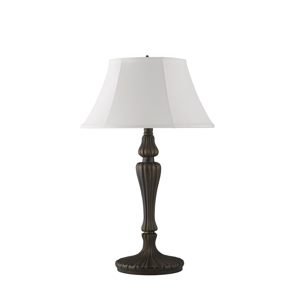Lampe de table classique Amy laiton antique avec abat-jour