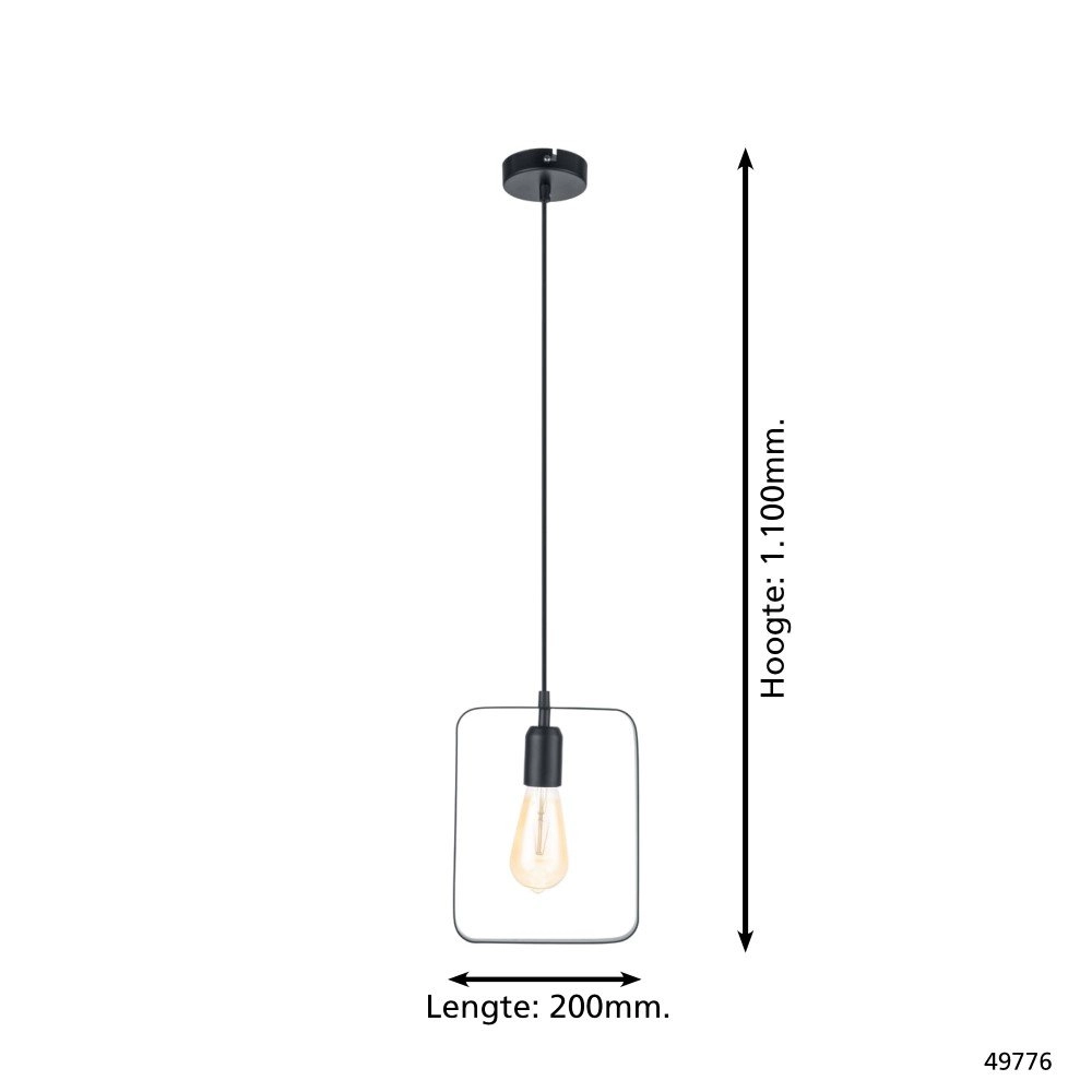 Lampe à suspension Bedington Square noir Eglo 9002759497767