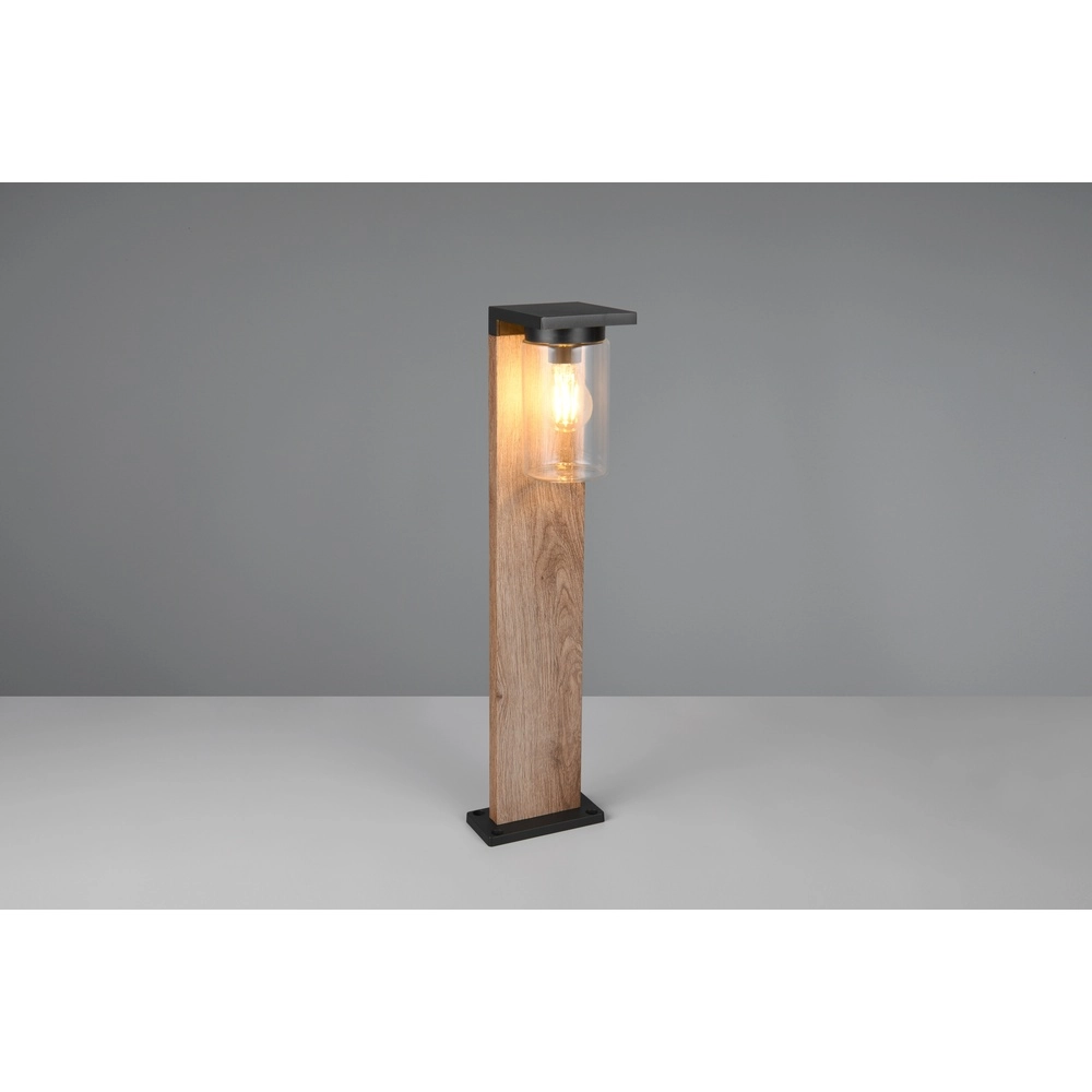 Lampe de jardin Ardila noir avec bois 65cm Trio 4017807603446
