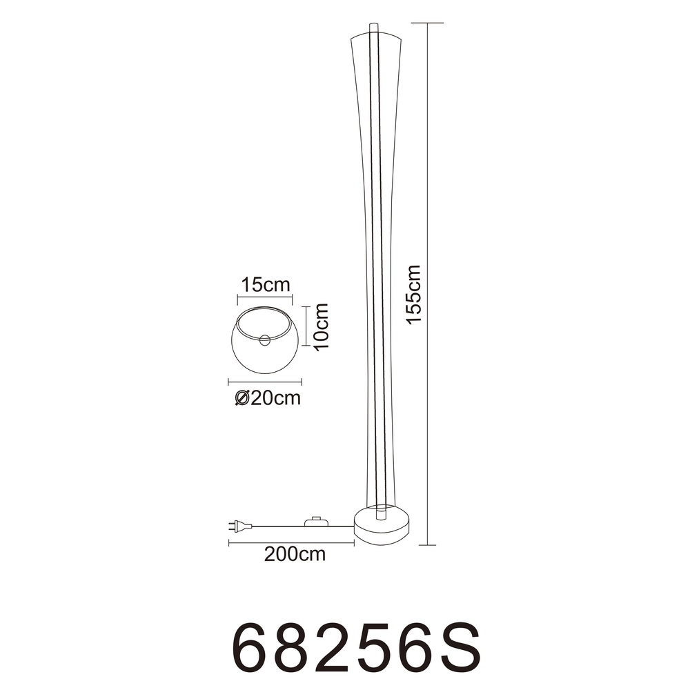 Lampadaire de conception Malinda anthracite Globo 9007371578337