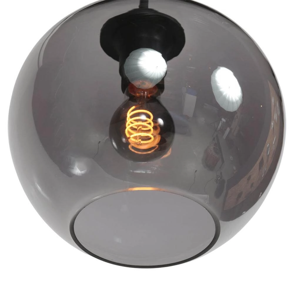 Suspension HaloSwap avec 1 boule de verre à fumée Ø 25cm Steinhauer 8712746179743