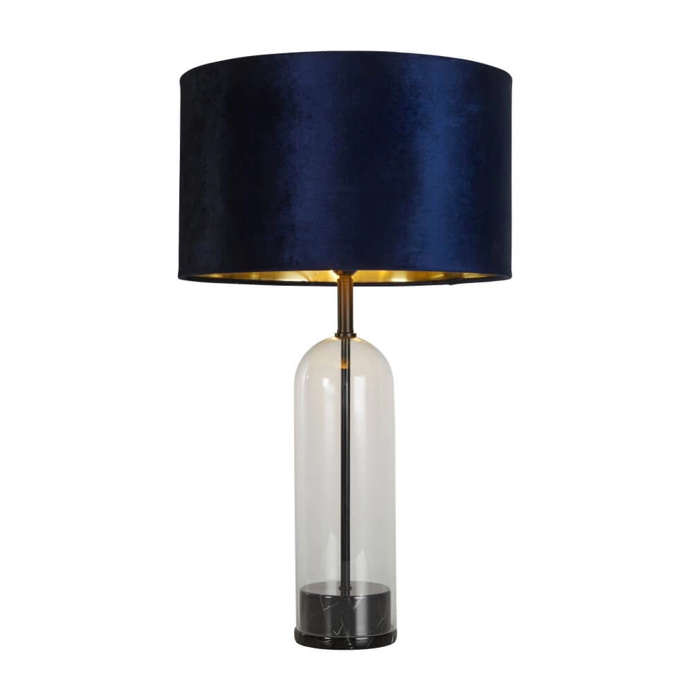 Lampe de table unique Oxford avec capuche bleu foncé Searchlight 5053423256665