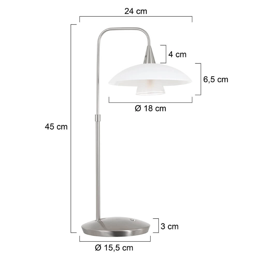 Lampe de table Tallerken gris métallisé Steinhauer 8712746132021