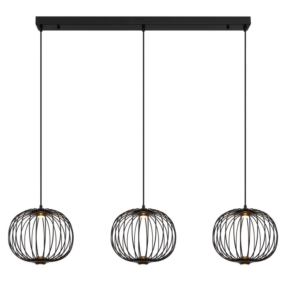 Suspension noire Galway Cage à 3 lumières Globo 9007371462339