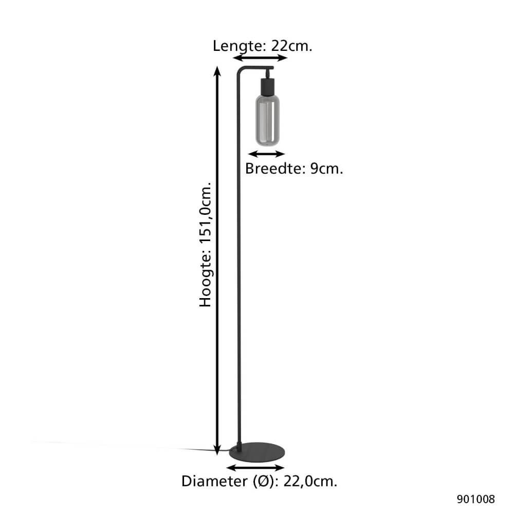 Lampadaire Majone noir Eglo 9008606295326