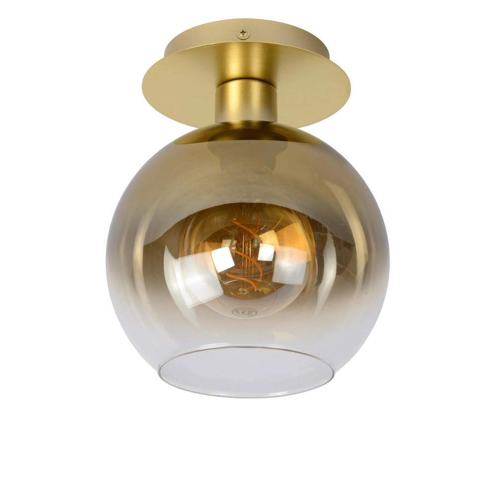 Lampe de plafond Marius Or avec verre ambré