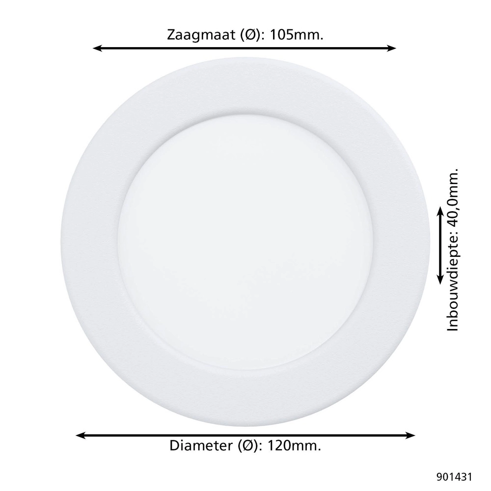 Lampe encastrée IP44 Fueva 6-Z Zigbee - blanc - Ø 12 cm