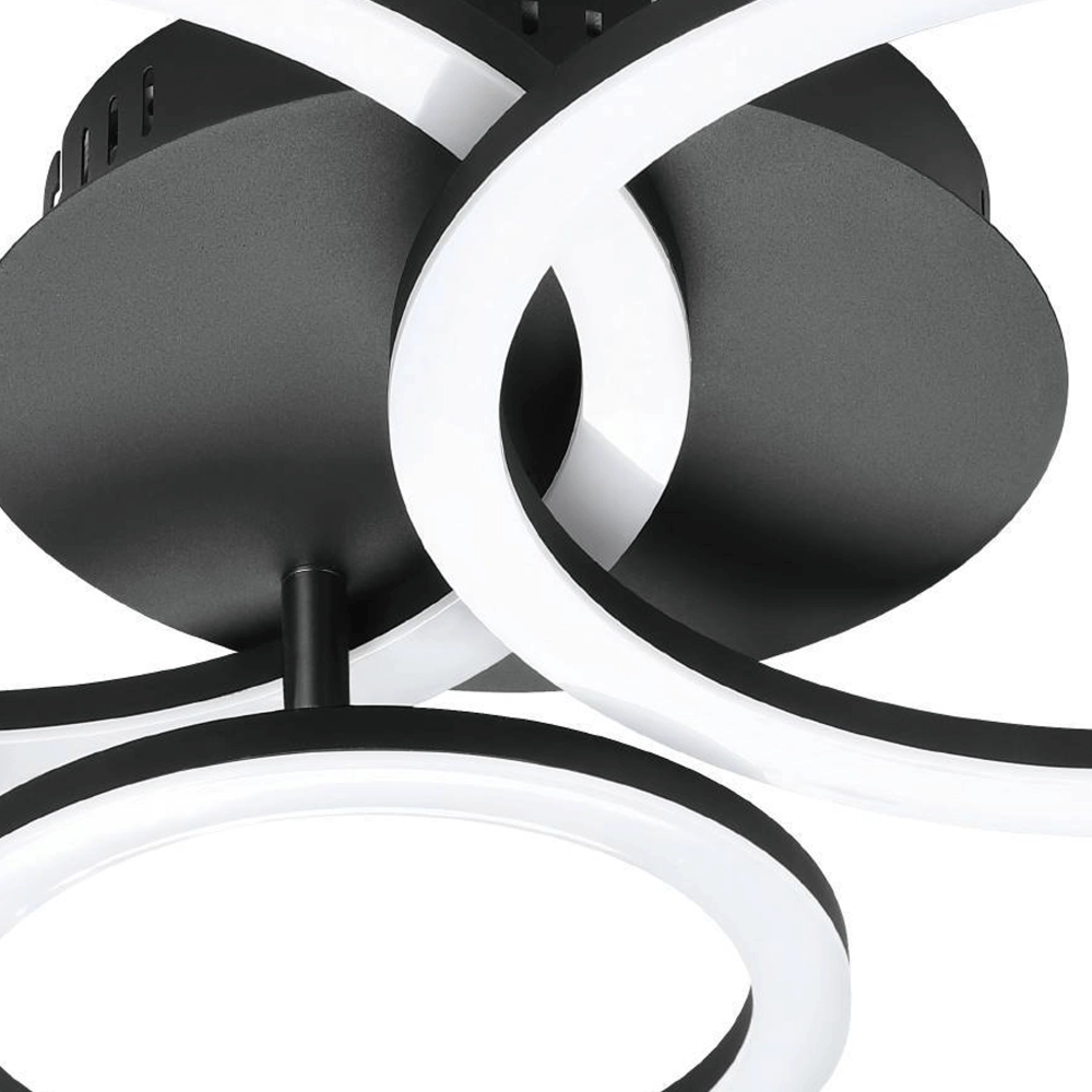 Plafonnier Zigbee Parrapos-Z 54,5x44,5cm noir Eglo 9008606231249