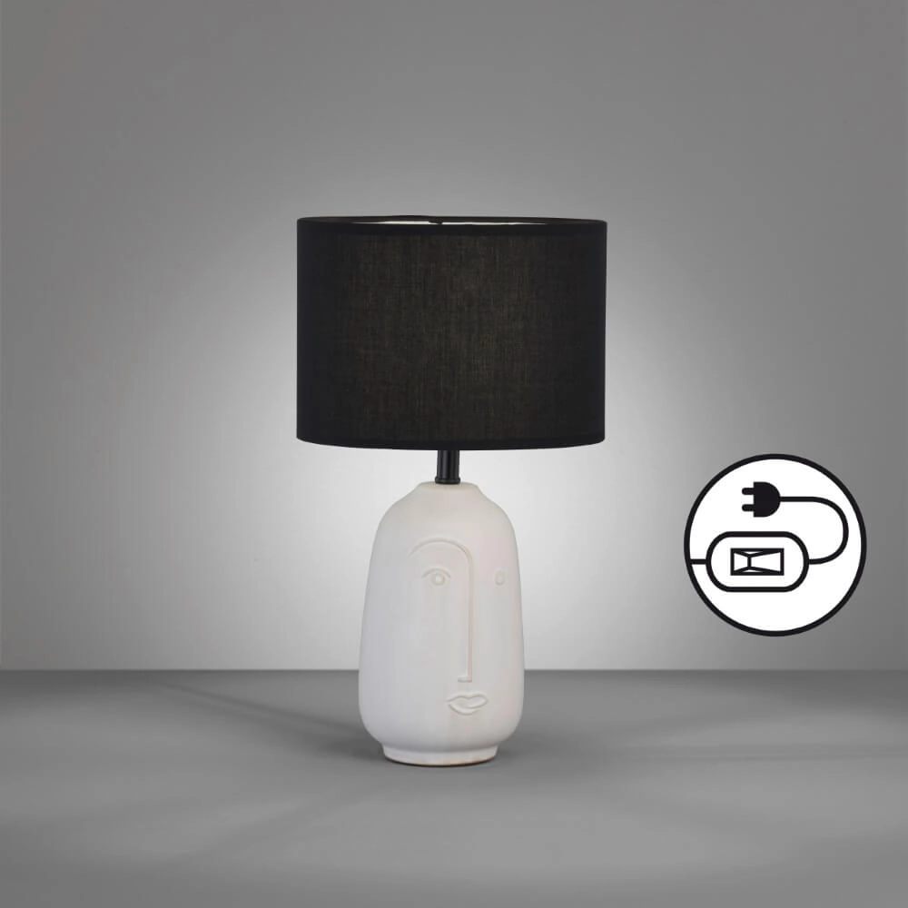 Lampe de table Face Ø 22cm noir Fischer & Honsel 4003694507165