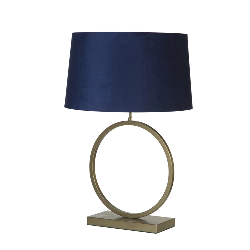 Lampe de table Elegant bronze avec capuchon bleu
