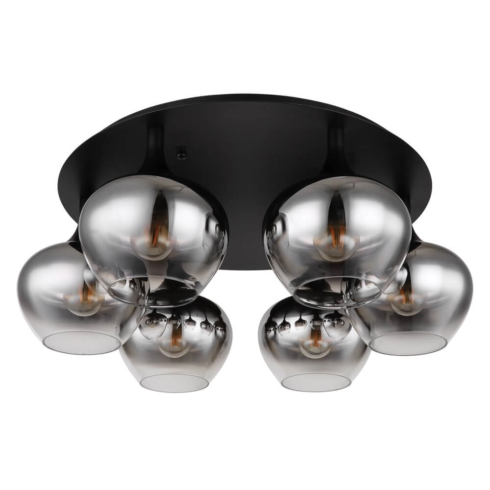 Plafonnier noir Maxy 6 lumières Ø 65cm Globo 9007371435395