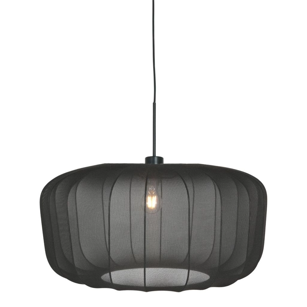 Lampe suspendue Vela Lino avec teinte noire Ø60cm