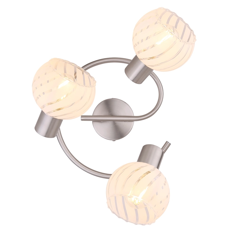 Lampe de plafond Willy 3 lumières en nickel Globo 9007371409105