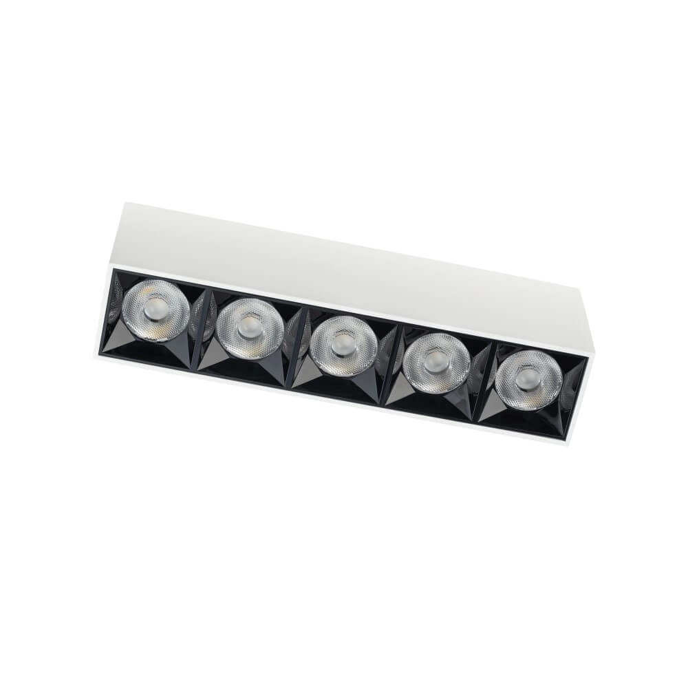 Spot en saillie blanc Midi Led 5x1 LED - 4000K