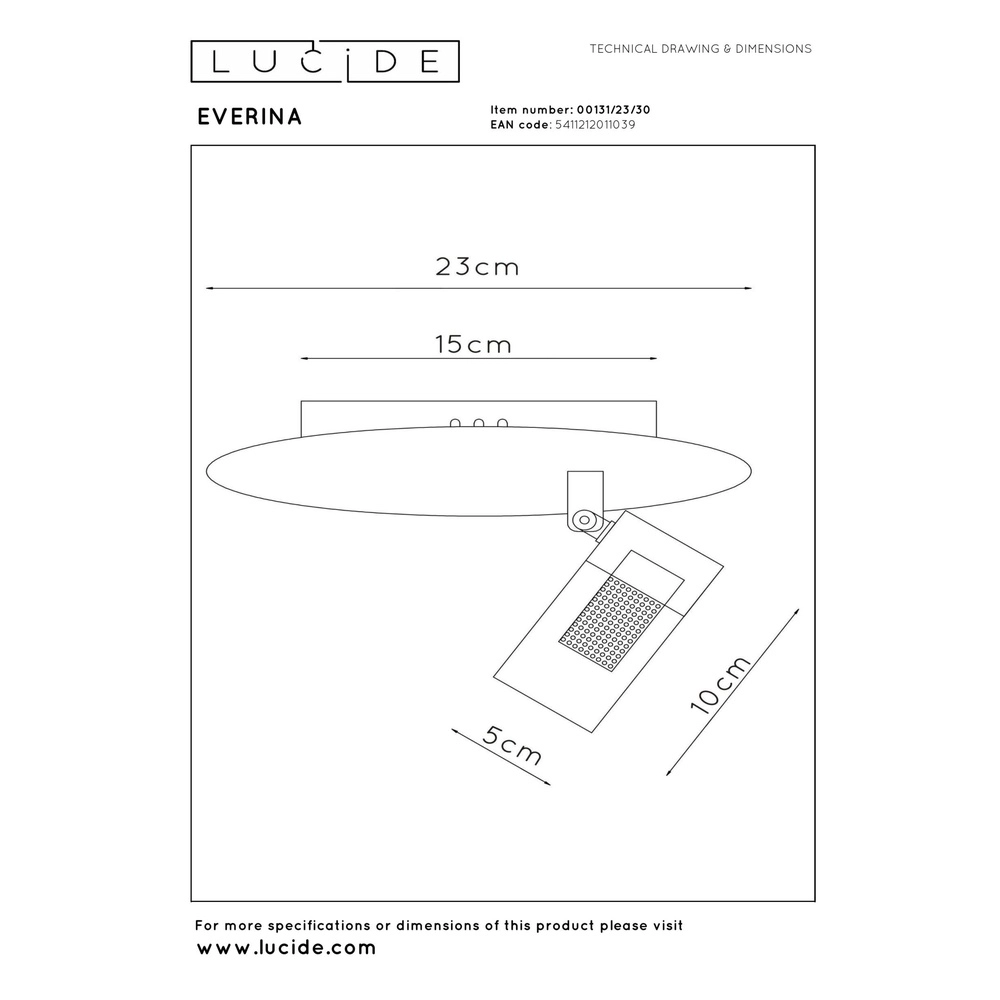Lampe de plafond élégante Everina Ø 23cm Lucide 5411212011039