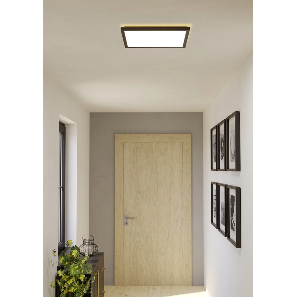 Lampe de salle de bain avec télécommande Rovito-R Carré - Noir - 39x39cm Eglo 9008606330003