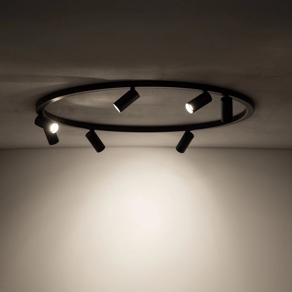 Projecteurs circulaires montés en surface Fourty 7x GU10 - noir Lyora 5903139119443