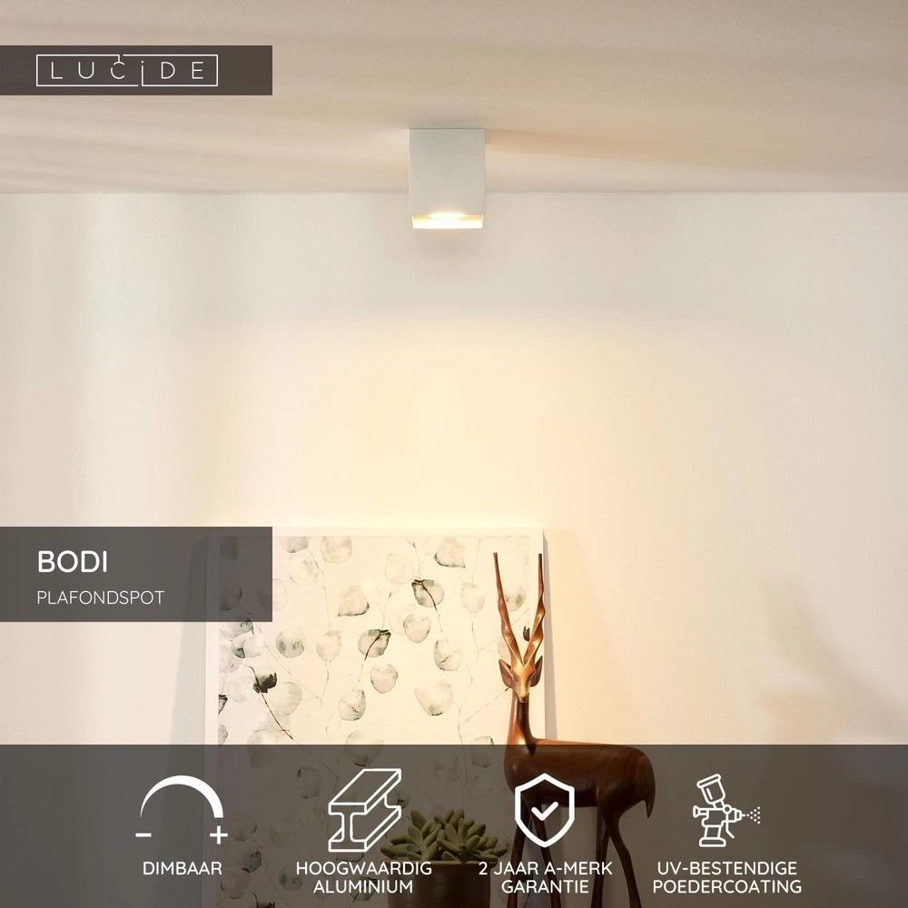 Projecteur de plafond Bodi Blanc carré Lucide 5411212091574