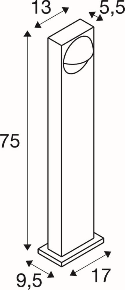 Éclairage de chemin à LED Lid I 75cm - lumière des deux côtés SLV 4024163288088