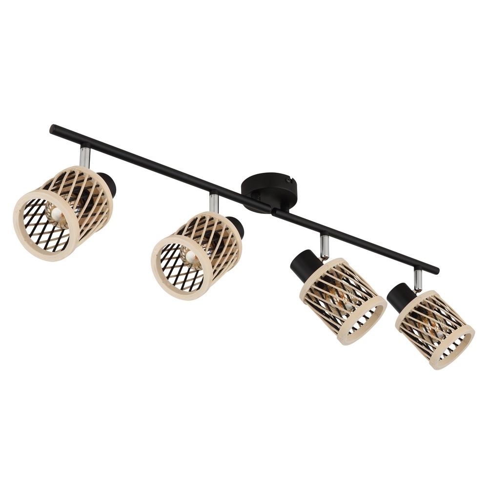 Lampe murale Mali 4 lumières noires avec capuchons Globo 9007371522729