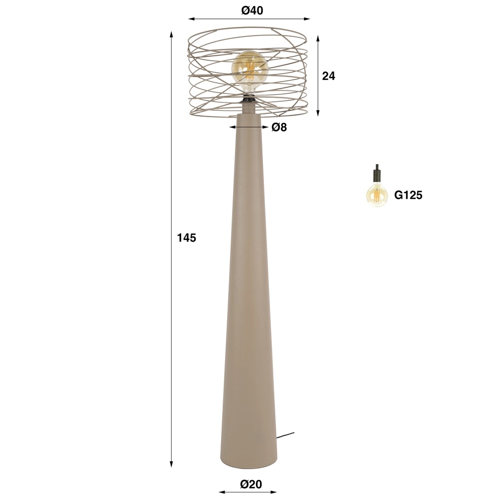 Lampe de pied en sable Curl avec capuchon de fil Lyora 8716803512528