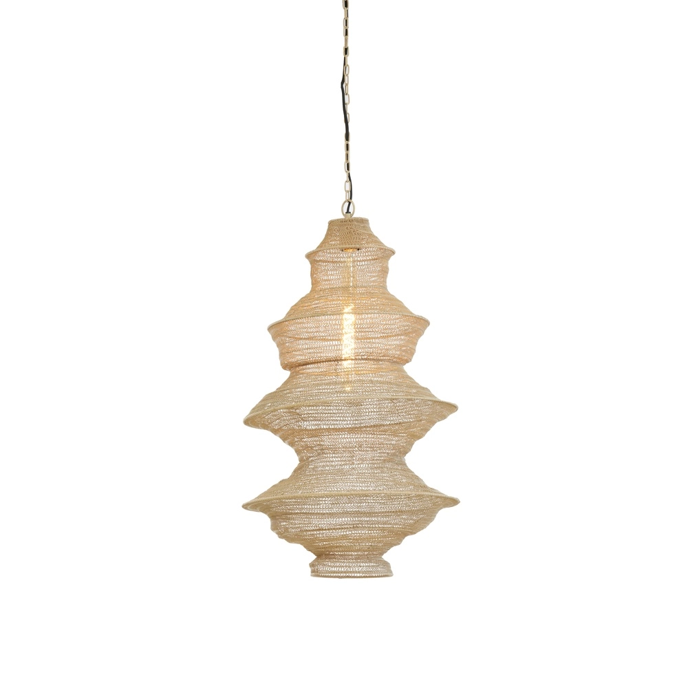 Lampe suspendue en filet métallique Nakisha Ø 40cm - sable Light & Living 8717807695033