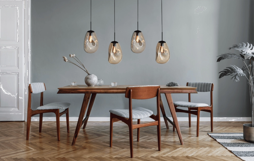 Lampe suspendue Lava 4x verre doré Ø 22,5cm Masterlight 8718121286082