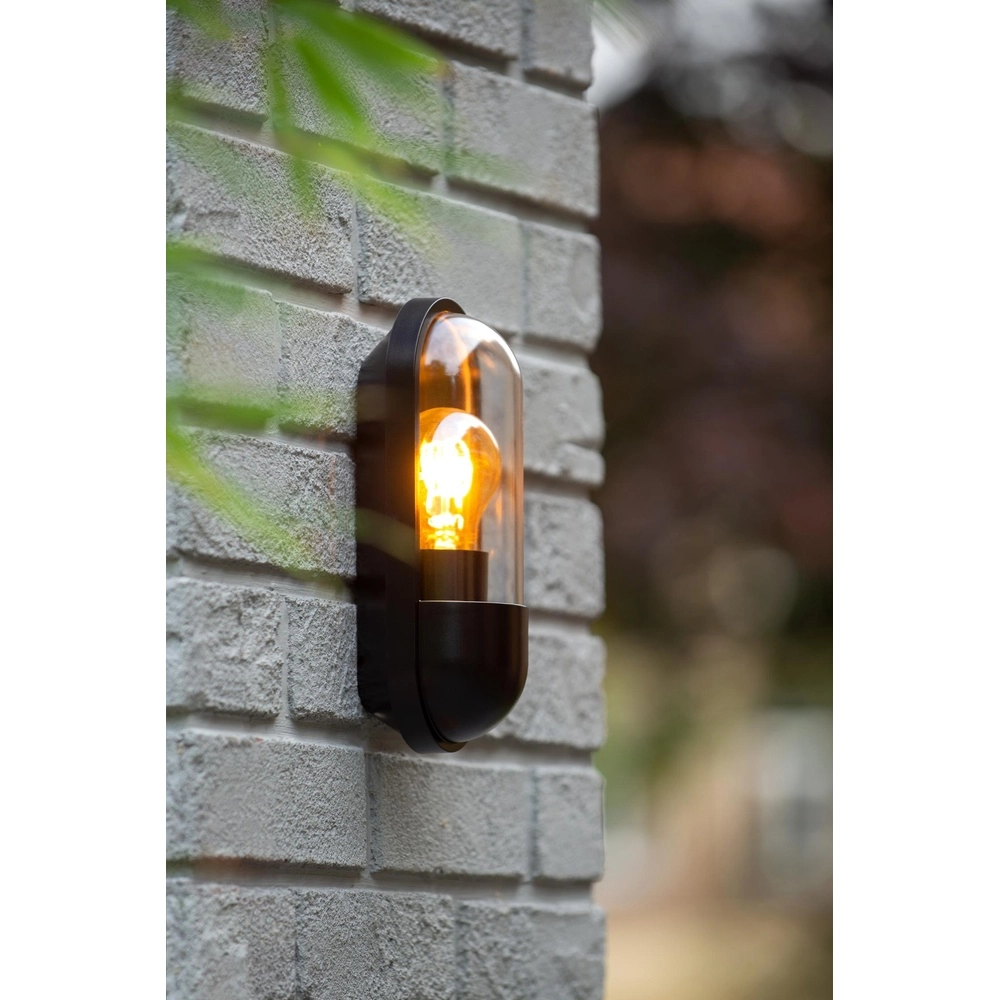 Lampe murale Capsule IP54 noir Lucide 5411212290458