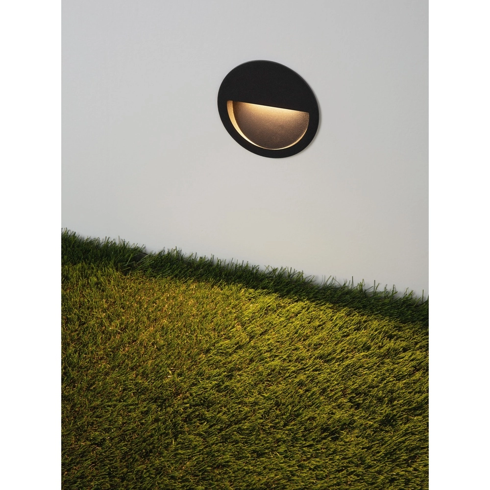 Lampe murale ronde encastrée Sete Noir Lyora 5212017497987