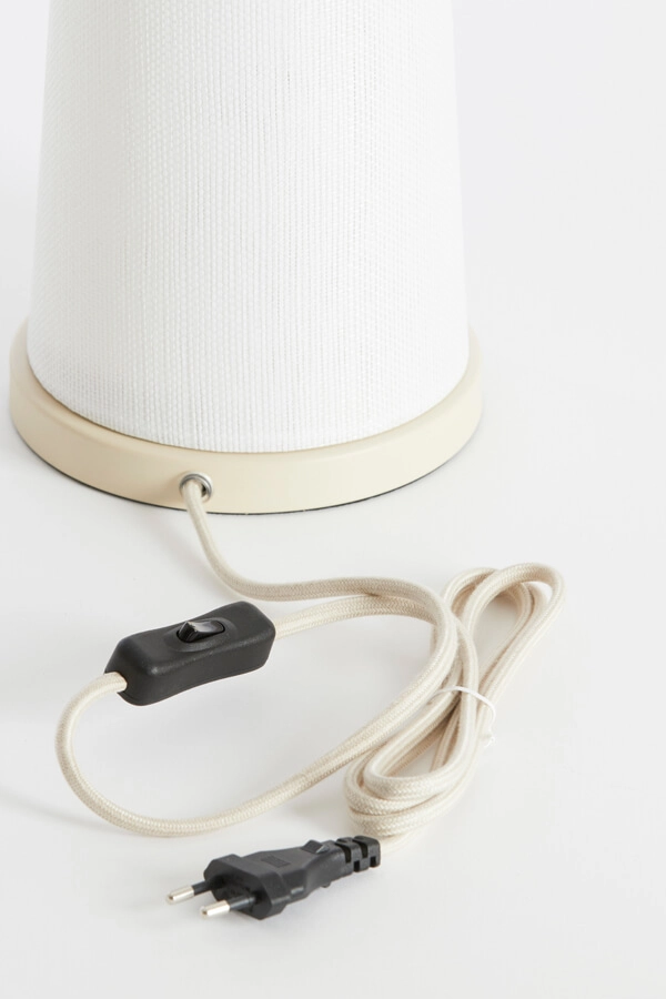 Lampe de table Japandi Fyon Ø 16cm crème avec blanc Light & Living 8717807730659