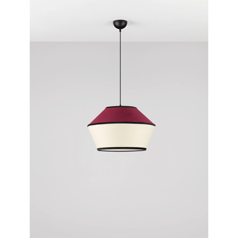 Lampe suspendue Veliss Blanc avec un rouge bordeaux Lyora 5212017493835