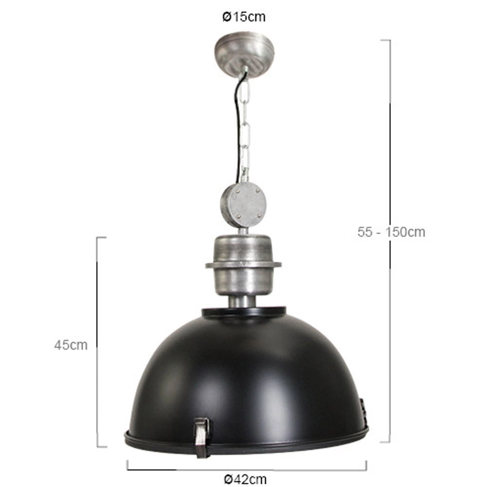 Lampe à suspension Bikkel noir avec gris métallisé Steinhauer 8712746100068