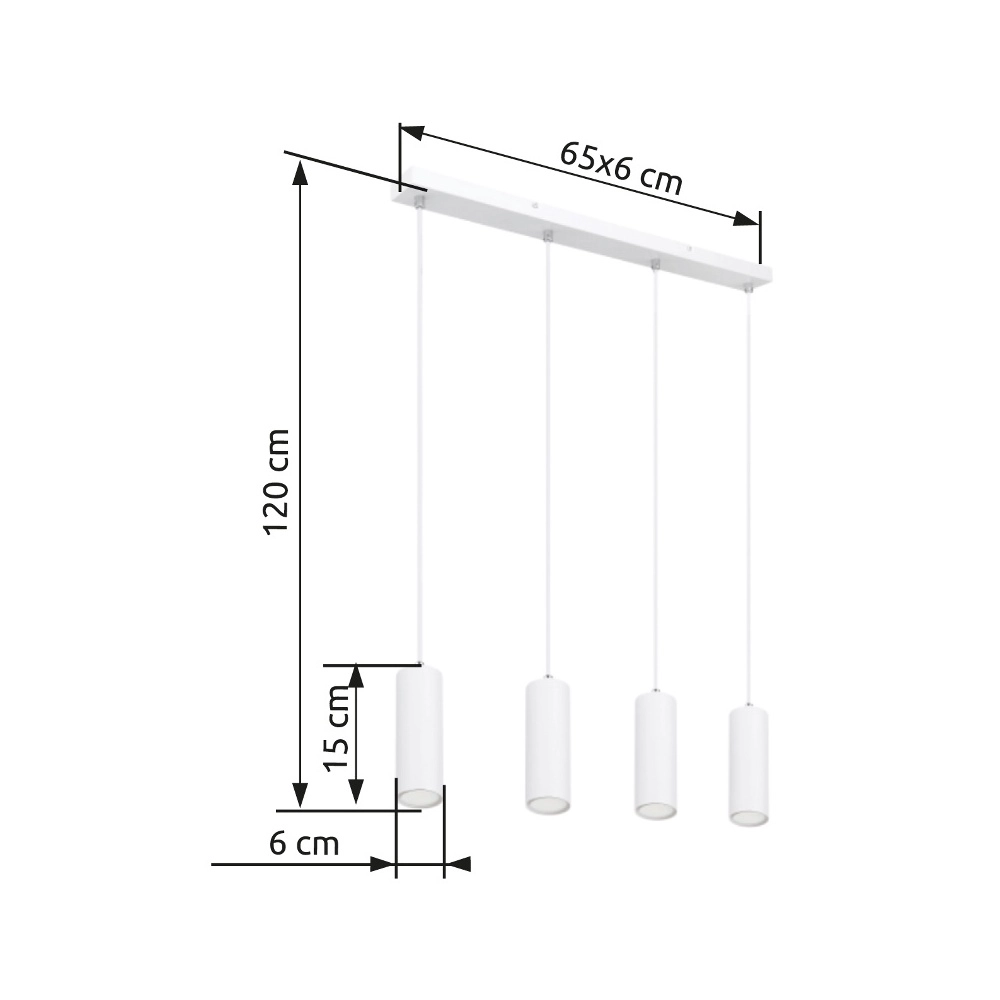 Lampe suspendue Robby Blanc à 4 lumières Globo 9007371436545