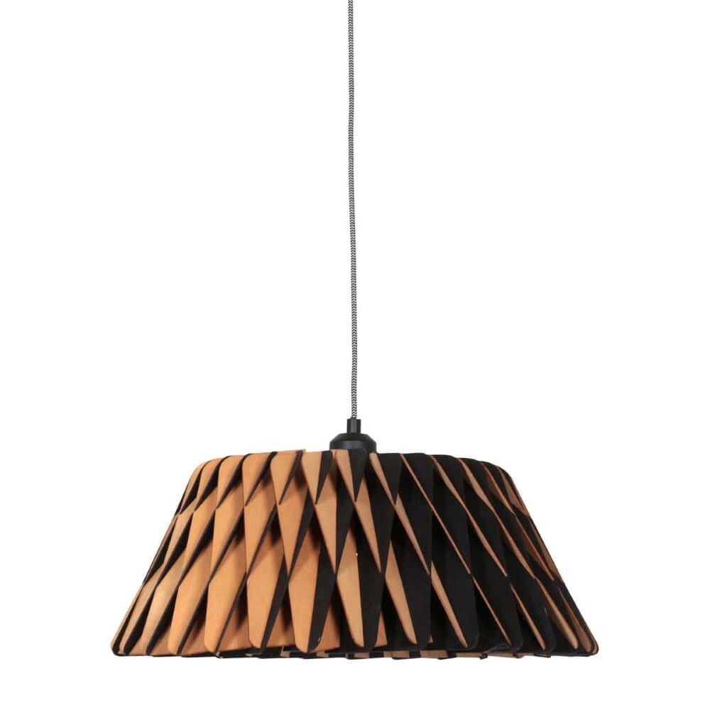 Lampe à suspension en bois noir Maze Ø 46 cm