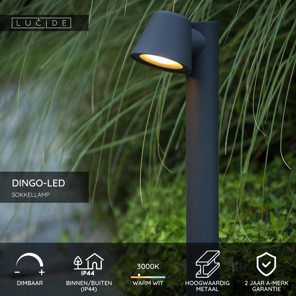 Lampe de jardin Dingo-Led Anthracite IP44 Lucide 5411212144102