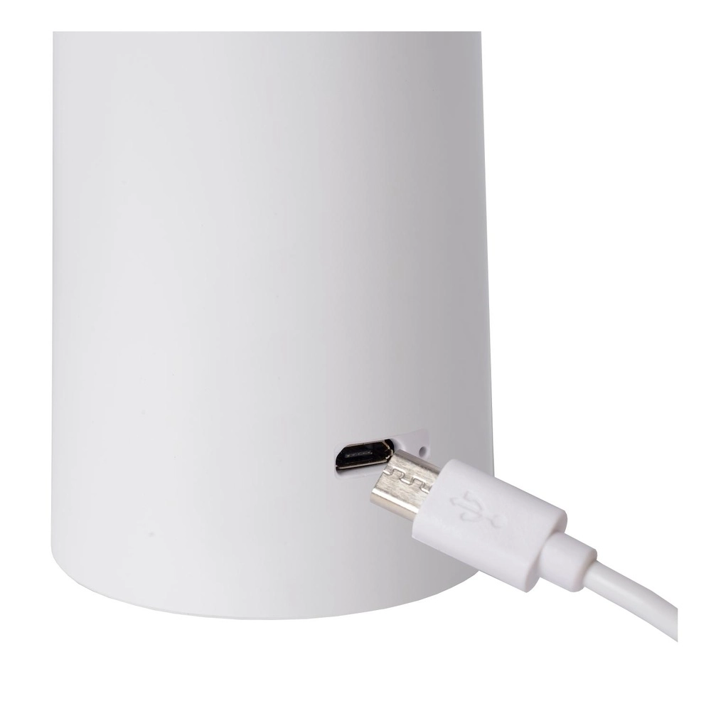 Lampe de table rechargeable Jive Lumière blanche IP44 réglable en couleur Lucide 5411212021977