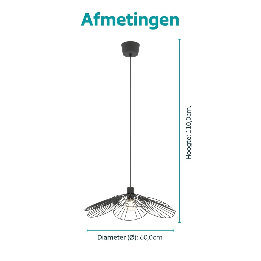 Lampe suspendue Binacua noir Ø 60 cm Eglo 9008606405923